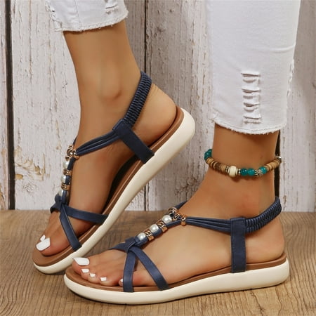 Christmas Ladies Fashion Suede Strap Metal Pearl Embellished Soft Bottom Boho Flat Sandals
Christmas Ladies Fashion Suede Strap Metal Pearl Embellished Soft Bottom Boho Flat Sandals