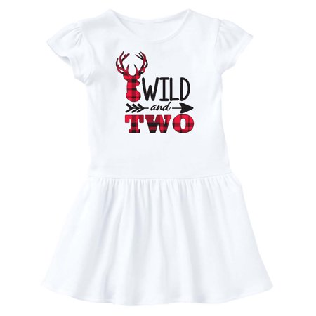 Inktastic Plaid Deer Wild and 2 with Arrow Gift Toddler Girl Dress