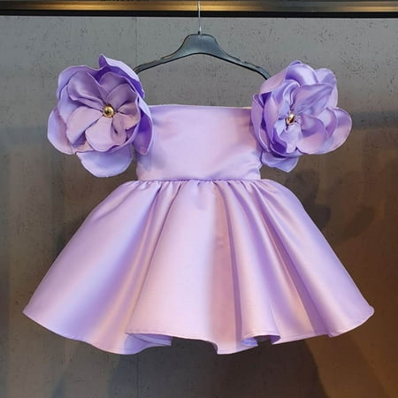 Formal Dresses for Toddler Fashion Floral Pleated Satin Gown for Birthday Party
Formal Dresses for Toddler Fashion Floral Pleated Satin Gown for Birthday Party