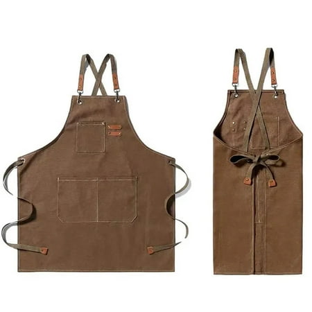 TITOUMI Chef Aprons for Men Women with Large Pockets Cotton Canvas Cross Back Heavy Duty Adjustable Work Apron Brown
TITOUMI Chef Aprons for Men Women with Large Pockets Cotton Canvas Cross Back Heavy Duty Adjustable Work Apron Brown