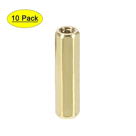 Uxcell M2x14mm Female to Female Hex Brass Spacer 10 Count
