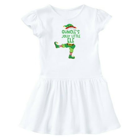 Inktastic Christmas Guncle s Jolly Little Elf Gift Toddler Girl Dress