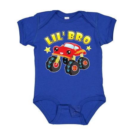 Inktastic Monster Truck Little Bro Gift Baby Boy Bodysuit