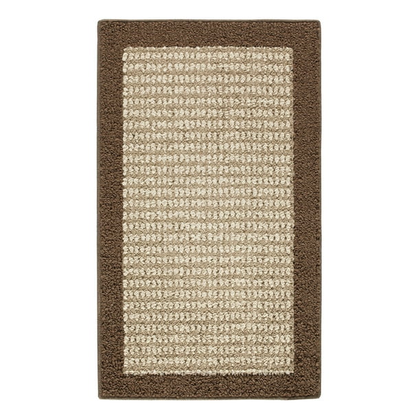 Mainstays Machine Washable Faux Sisal Area Rug, Brown, 1'8" x 2'10"
