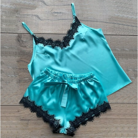 Pajamas For Women Satin Lace V-Neck Camisole Bowknot Shorts Set Sleepwear Pajamas Lingerie
Pajamas For Women Satin Lace V-Neck Camisole Bowknot Shorts Set Sleepwear Pajamas Lingerie