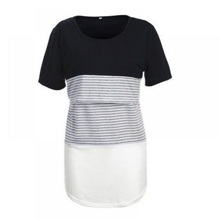 Women s Breastfeeding T-shirt Striped Splice Nursing Tops Short Sleeve Crew Neck Maternity Tee Shirts Pregnancy Blouse Nursing Tshirt
Women s Breastfeeding T-shirt Striped Splice Nursing Tops Short Sleeve Crew Neck Maternity Tee Shirts Pregnancy Blouse Nursing Tshirt