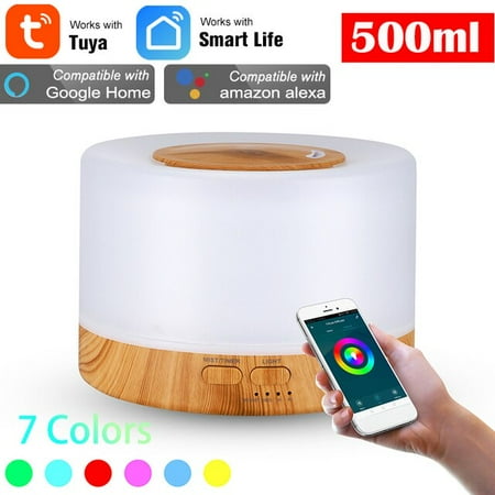 Smart WiFi 500ml Aromatherapy Essential Oil Diffuser Air Humidifier 7 LED Colors