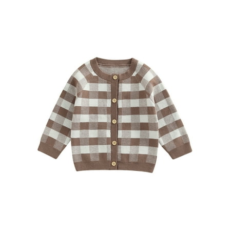 aturustex Toddler Baby Girls Plaid Knit Sweater Cardigan Long Sleeve Button Down Tops Fall Outwear Brown 1-6 Years
aturustex Toddler Baby Girls Plaid Knit Sweater Cardigan Long Sleeve Button Down Tops Fall Outwear Brown 1-6 Years