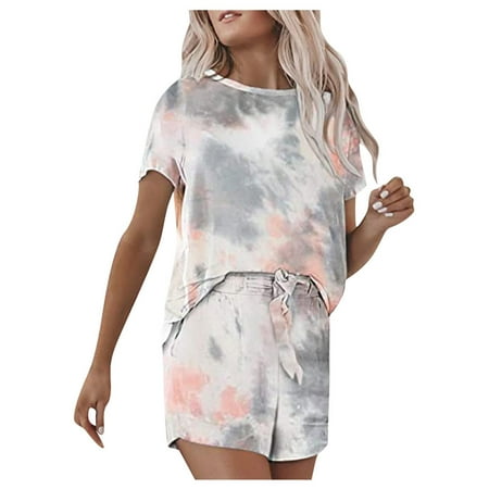 Women s Gradient Casual Outfits Crewneck Short Sleeve 2 Piece Short Set Pajamas
Women s Gradient Casual Outfits Crewneck Short Sleeve 2 Piece Short Set Pajamas