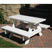 Dura-Trel 6 ft. Traditional White Picnic Table With