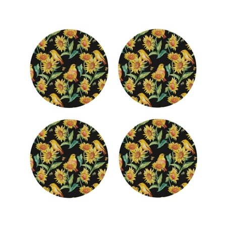 Tideii Sunflowers And Bird for Leather Coasters 4 Pieces Anti-fouling and Anti-scalding Decorative Coasters Suitable for Restaurants Kitchens Coffee Shops-Round Shape
Tideii Sunflowers And Bird for Leather Coasters 4 Pieces Anti-fouling and Anti-scalding Decorative Coasters Suitable for Restaurants Kitchens Coffee Shops-Round Shape