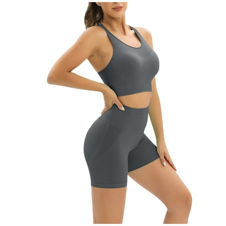 ZXHACSJ Solid Color High Waist Women Yoga Suit Sports Shorts 2pcs Fitness Bra Legging Yoga Set Tracksuit Comprehensive Training Dark Gray L
ZXHACSJ Solid Color High Waist Women Yoga Suit Sports Shorts 2pcs Fitness Bra Legging Yoga Set Tracksuit Comprehensive Training Dark Gray L