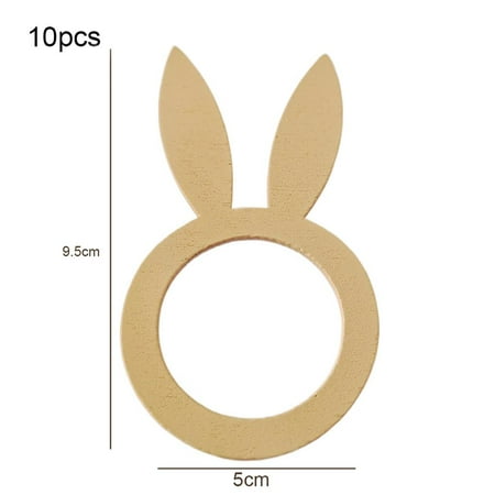 10PCS Novelty DIY Rabbit Handmade Wood Easter Napkin Ring Decoration For Easter Party Dinner Table Wooden Decor
10PCS Novelty DIY Rabbit Handmade Wood Easter Napkin Ring Decoration For Easter Party Dinner Table Wooden Decor