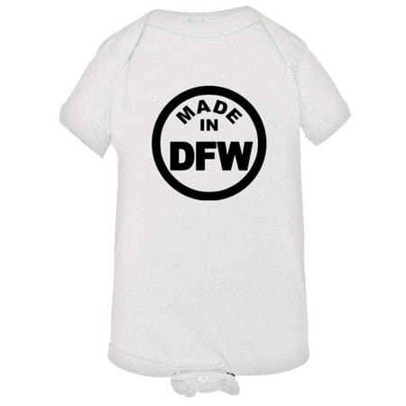 PleaseMeTees™ Baby From Born Made In Dallas Texas DFW Logo Label Jumpsuit