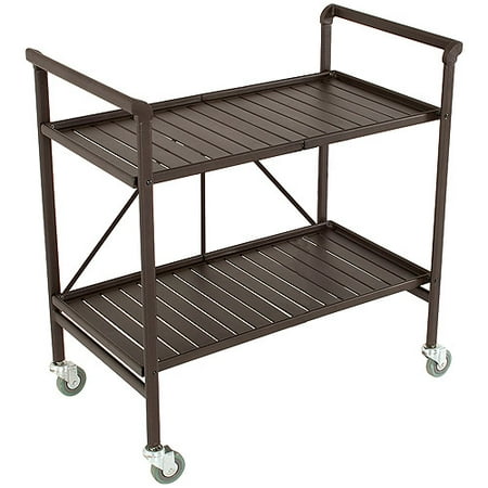 cart outdoor metal folding serving slat cosco sandy brown