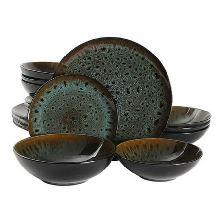 Kyoto 16-Piece Double Bowl Dinnerware Set - Teal