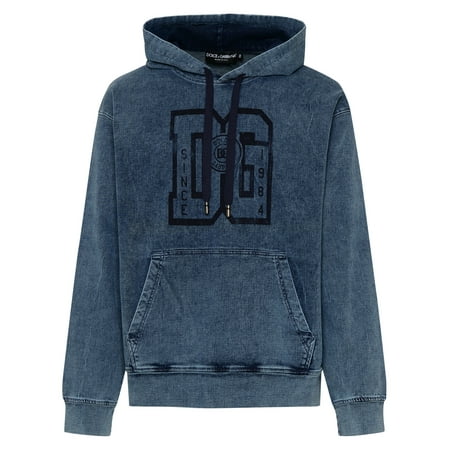 DOLCE & GABBANA FELPA IN MISTO COTONE BLU