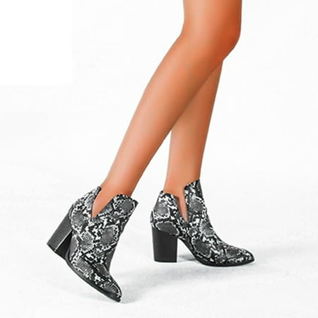YOTAMI Womens Shoes Ankle Boots Pointed Shoes Winter Snake Pattern Square High Heel Shoes Slip-on Trendy Black 9
YOTAMI Womens Shoes Ankle Boots Pointed Shoes Winter Snake Pattern Square High Heel Shoes Slip-on Trendy Black 9