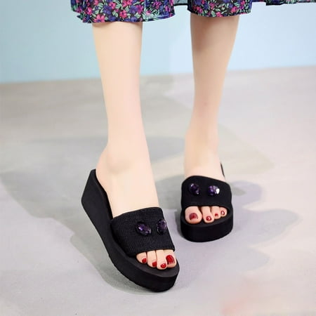 Women Pearl Drill Wedge Slides Home Bathroom Beach Flip Flops Shoes Slippers
Women Pearl Drill Wedge Slides Home Bathroom Beach Flip Flops Shoes Slippers