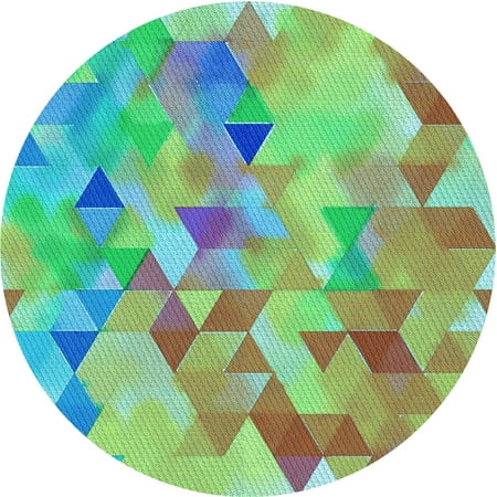Ahgly Company Indoor Round Patterned Dinosaur Green Area Rugs 6 Round