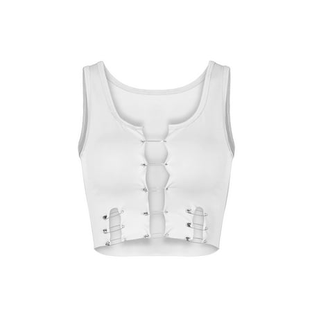 CBGELRT Womens Tops Basic Crop Top for Women Short Backless Personality Pin Sleeveless Racerback Vest Sister Large Bra Vest S
CBGELRT Womens Tops Basic Crop Top for Women Short Backless Personality Pin Sleeveless Racerback Vest Sister Large Bra Vest S