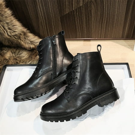 Women‘s Platform Ankle Combat Boots Lace-up Side Zipper Round Toe Short Boots Comfortable Non-slip Shoes
Women‘s Platform Ankle Combat Boots Lace-up Side Zipper Round Toe Short Boots Comfortable Non-slip Shoes