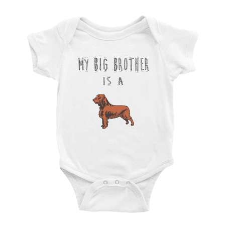 My Big Brother Is A Field Spaniel Dog Cute Baby Clothing Bodysuits Boy Girl Unisex
My Big Brother Is A Field Spaniel Dog Cute Baby Clothing Bodysuits Boy Girl Unisex