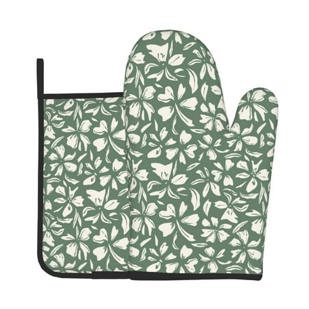 KLL Flowers With Leaves Pattern Oven Mitts and Pot Holders 2pcs Sets for Kitchen Oven Mitt Heat Resistant 536°F Oven Gloves for Kitchen Cooking and Baking
KLL Flowers With Leaves Pattern Oven Mitts and Pot Holders 2pcs Sets for Kitchen Oven Mitt Heat Resistant 536°F Oven Gloves for Kitchen Cooking and Baking