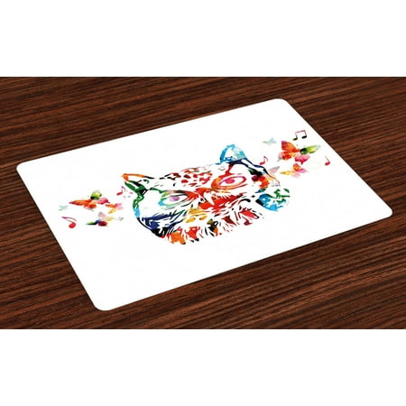 Animal Placemats Set of 4 Rainbow Colored Abstract Wild Birds Owl with Music Notes and Butterflies Image Art Washable Fabric Place Mats for Dining Room Kitchen Table Decor Multicolor by Ambesonne
Animal Placemats Set of 4 Rainbow Colored Abstract Wild Birds Owl with Music Notes and Butterflies Image Art Washable Fabric Place Mats for Dining Room Kitchen Table Decor Multicolor by Ambesonne