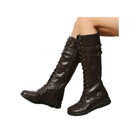 Eloshman Women Non Slip Lace Up Riding Boots Work Casual Side Zipper Bike Boot Fashion Round Toe Winter Knee High Shoes Brown 5.5
Eloshman Women Non Slip Lace Up Riding Boots Work Casual Side Zipper Bike Boot Fashion Round Toe Winter Knee High Shoes Brown 5.5