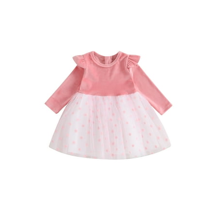 jaweiwi Baby Toddler Girls Autumn A-line Dresses 3M 6M 12M 18M 24M Long Sleeve O Neck Dot Print Tulle Patchwork Dress
jaweiwi Baby Toddler Girls Autumn A-line Dresses 3M 6M 12M 18M 24M Long Sleeve O Neck Dot Print Tulle Patchwork Dress