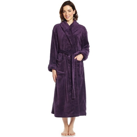 Leveret Womens Fleece Robe Purple S/M