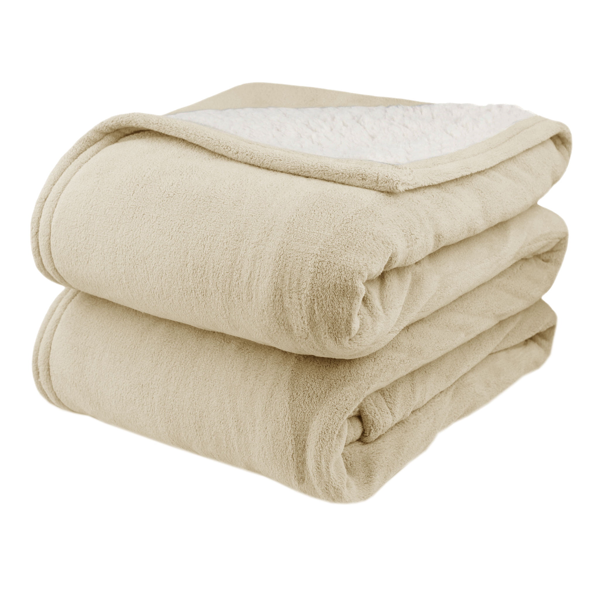 Biddeford 1003-9052106-757 Comfort Knit Fleece Electric Heated Blanket Queen Natural