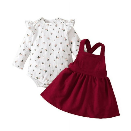Mikrdoo Outfits For Baby Girls Small Flower Spring Long Sleeve Romper Fall Straps Suspender Skirts 2Pcs Clothes Set White 0-3Months
Mikrdoo Outfits For Baby Girls Small Flower Spring Long Sleeve Romper Fall Straps Suspender Skirts 2Pcs Clothes Set White 0-3Months