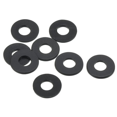 

M4 Nylon Flat Washer 8 Pack 4mm ID 10mm OD Sealing Spacer Gasket Ring for Faucet Pipe Fastener Bolt Black