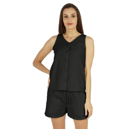 Bimba Sexy Schiffli Nightwear Set For Womens 2 Pcs Summer V-Neck Sleeveless Loungewear
Bimba Sexy Schiffli Nightwear Set For Womens 2 Pcs Summer V-Neck Sleeveless Loungewear