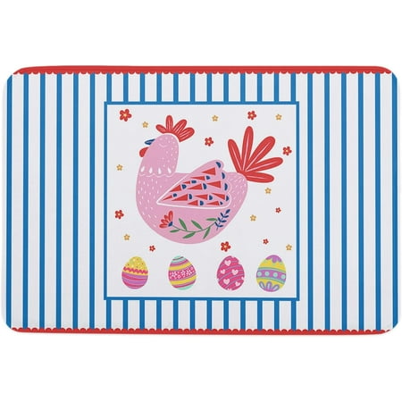 Easter Indoor Door Mat Entryway Rug Anti-Skid Doormat Decorative Absorbent Washable Floor Mat for House Patio High Traffic Areas Decorch Chicken Colorful Egg Flowers Blue Stripe 20x32 Inch
Easter Indoor Door Mat Entryway Rug Anti-Skid Doormat Decorative Absorbent Washable Floor Mat for House Patio High Traffic Areas Decorch Chicken Colorful Egg Flowers Blue Stripe 20x32 Inch