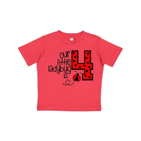 Inktastic Our Little Ladybug is 4 Gift Toddler Boy or Toddler Girl T-Shirt 
Inktastic Our Little Ladybug is 4 Gift Toddler Boy or Toddler Girl T-Shirt