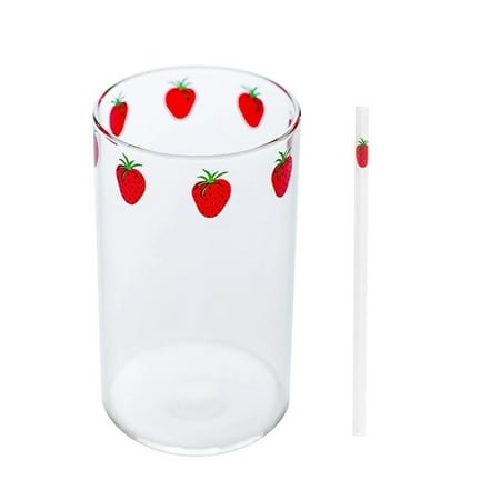 NUOLUX 1 Set Strawberry Cup Heat Resistant Milk Cup Straw Glass Cup Student Glassware
NUOLUX 1 Set Strawberry Cup Heat Resistant Milk Cup Straw Glass Cup Student Glassware
