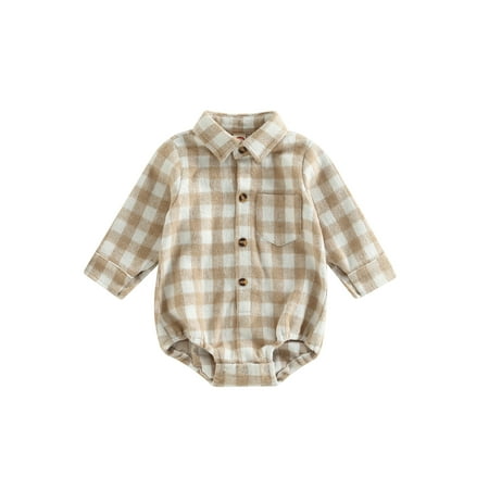 EYIIYE Infant Baby Girl Boy Spring Fal Casusl Shirts Plaid Print Long Sleeve Lapel Neck Buttons Short Rompers 0-24 Months
EYIIYE Infant Baby Girl Boy Spring Fal Casusl Shirts Plaid Print Long Sleeve Lapel Neck Buttons Short Rompers 0-24 Months