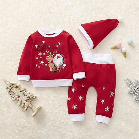 Baby Boy Girl Christmas Outfit Santa Elk Long Sleeve Pullover Tops Pants Hat 0-3 Months
Baby Boy Girl Christmas Outfit Santa Elk Long Sleeve Pullover Tops Pants Hat 0-3 Months