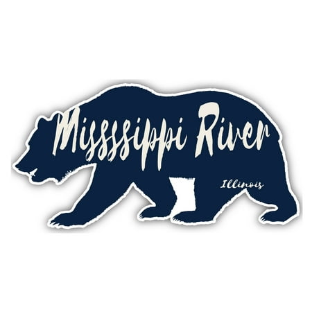 Missssippi River Illinois Souvenir 3x1.5-Inch Fridge Magnet Bear Design