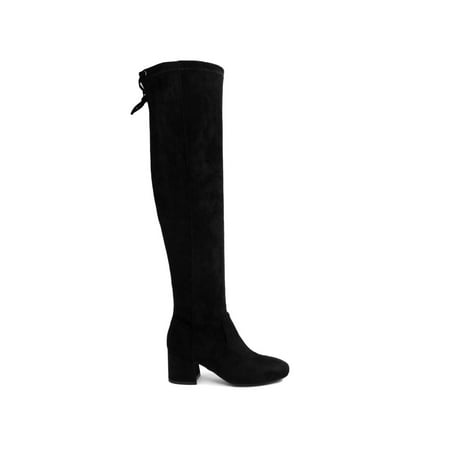 SUGAR Womens Black Ollie Round Toe Block Heel Zip-Up Dress Boots 6.5