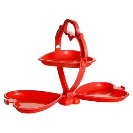 Dried Fruit Plate 1Pc Home Foldable Fruit Tray Multifunction Candy Basket Party Snack Holder Red