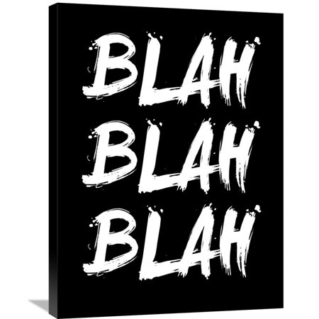 Naxart Studio 'Blah Blah Blah' Poster Black Stretched Canvas Wall Art