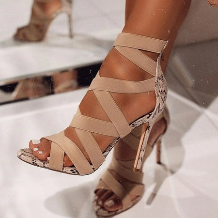 Babysbule Sandals for Women Clearance Women s Sexy Snake Print Elastic Band Cross Strap Open Toe High Heel Sandals Shoes
Babysbule Sandals for Women Clearance Women s Sexy Snake Print Elastic Band Cross Strap Open Toe High Heel Sandals Shoes