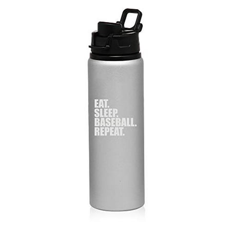 MIP Brand 25 oz Aluminum Sports Water Travel Bottle Eat Sleep Baseball Repeat (Silver)
MIP Brand 25 oz Aluminum Sports Water Travel Bottle Eat Sleep Baseball Repeat (Silver)