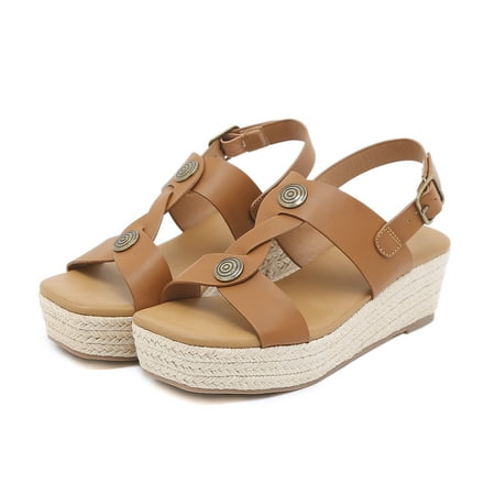 Women‘s Platform Wedge Espadrilles Sandals Lightweight Open Toe Ankle Buckle Strap Shoes Casual & Versatile Sandals
Women‘s Platform Wedge Espadrilles Sandals Lightweight Open Toe Ankle Buckle Strap Shoes Casual & Versatile Sandals