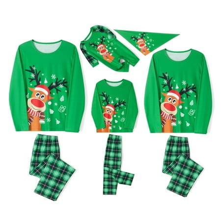 Suanret Christmas Family Matching Pajamas Set Funny Elk Print Top with Plaid Pants Holiday Pajamas for Kids Adult Baby and Dog
Suanret Christmas Family Matching Pajamas Set Funny Elk Print Top with Plaid Pants Holiday Pajamas for Kids Adult Baby and Dog