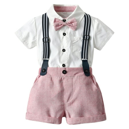 Toddler Boys Short Sleeve Shirt Tops Shorts With Suspenders Kids Gentleman Outfits Baby Fashion Dailywear Child Clothing
Toddler Boys Short Sleeve Shirt Tops Shorts With Suspenders Kids Gentleman Outfits Baby Fashion Dailywear Child Clothing
